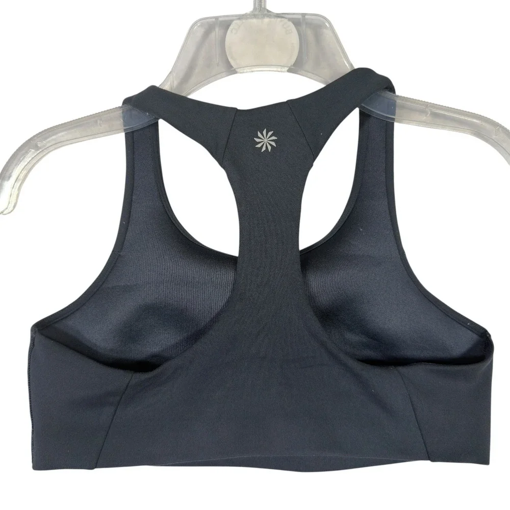Athleta Girl Sports Bra L 12 Blue Gray Racerback Athletic Crop Top